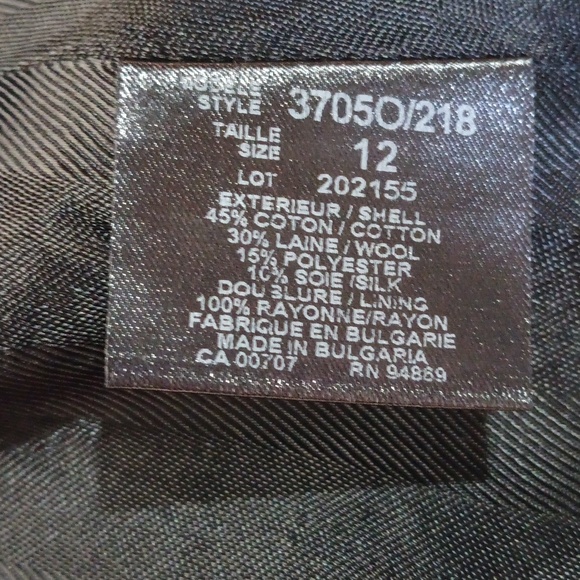 TRIBAL women’s WOOL SILK COTTON Blazer jacket size 12 lapel Notch-collar - Picture 8 of 11